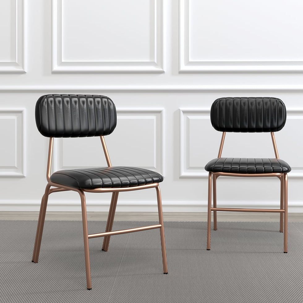 HMR - Modern Dining Chairs with Faux Leather Upholstery (Set of 2)
