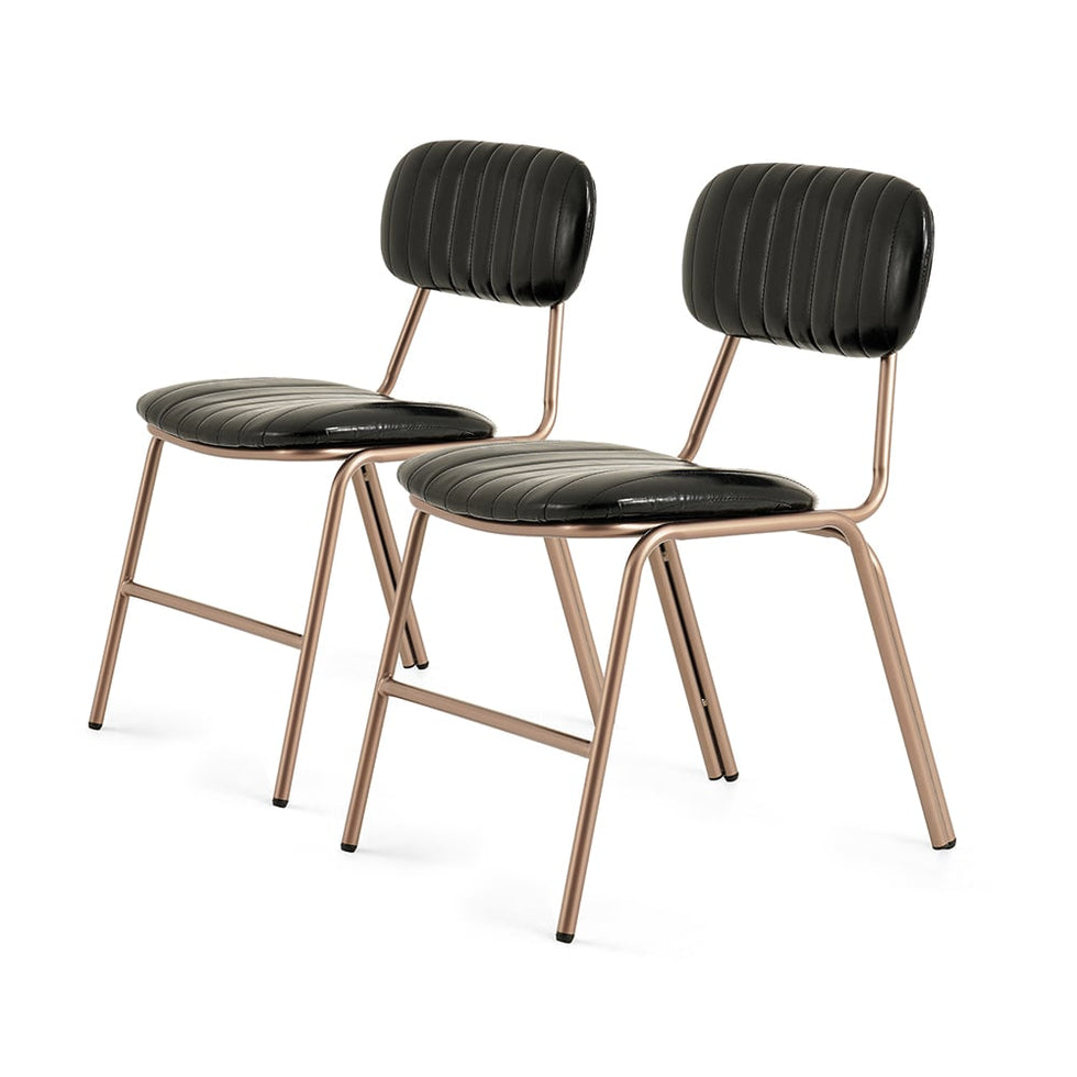 HMR - Modern Dining Chairs with Faux Leather Upholstery (Set of 2)