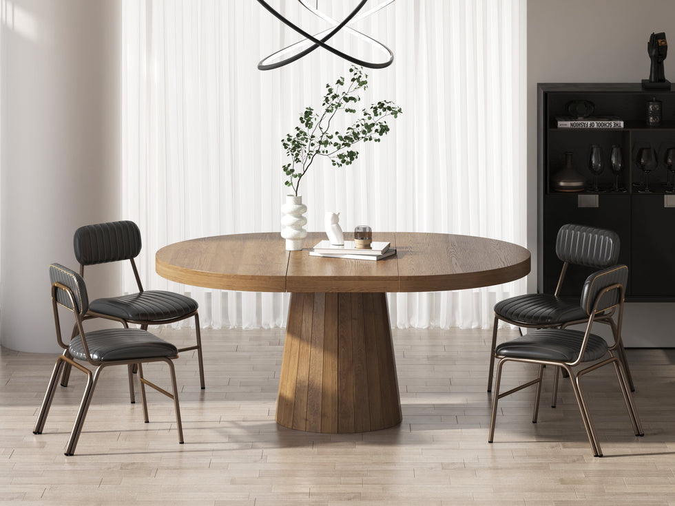 HMR - Modern Dining Chairs with Faux Leather Upholstery (Set of 2)