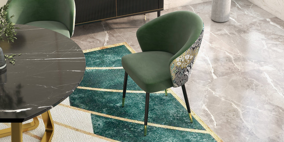 HMR - Modern Dining Chairs with Velvet Upholstery