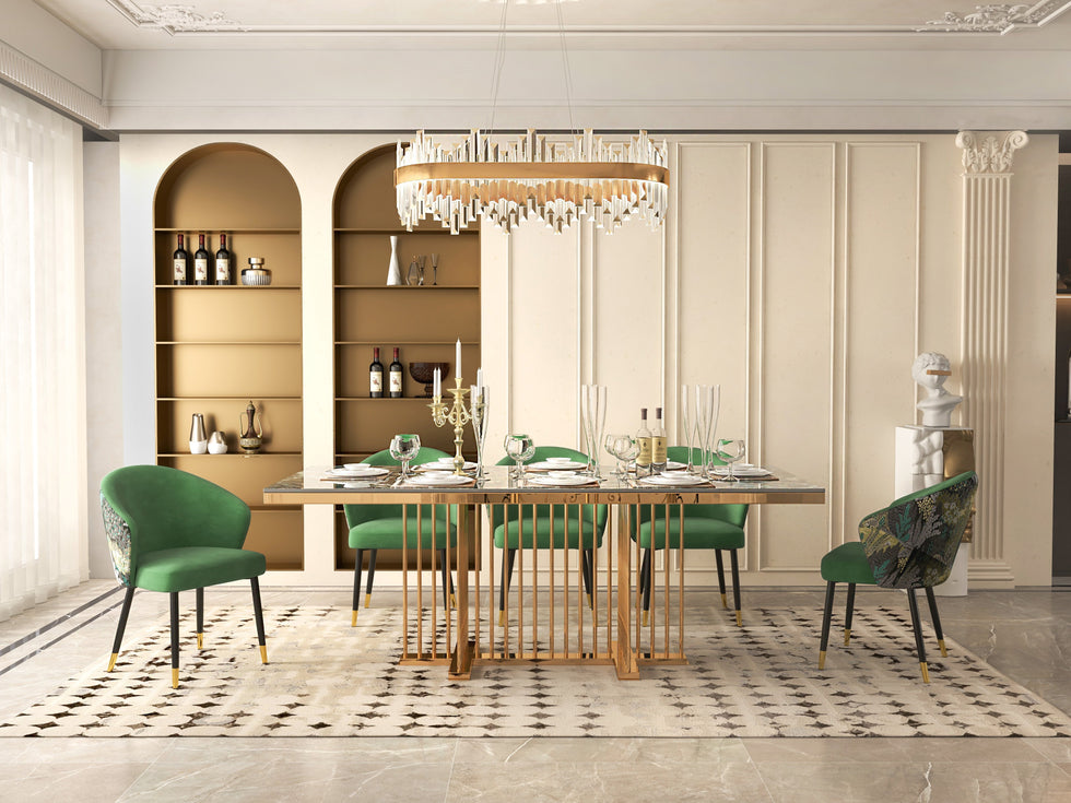 HMR - Modern Dining Chairs with Velvet Upholstery