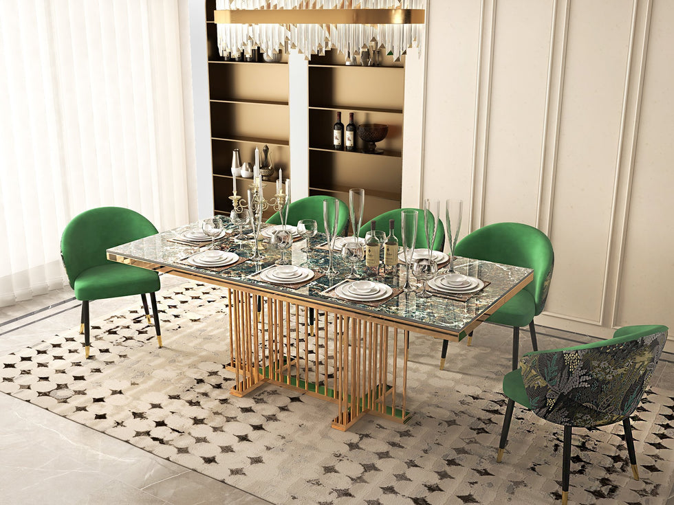 HMR - Modern Dining Chairs with Velvet Upholstery