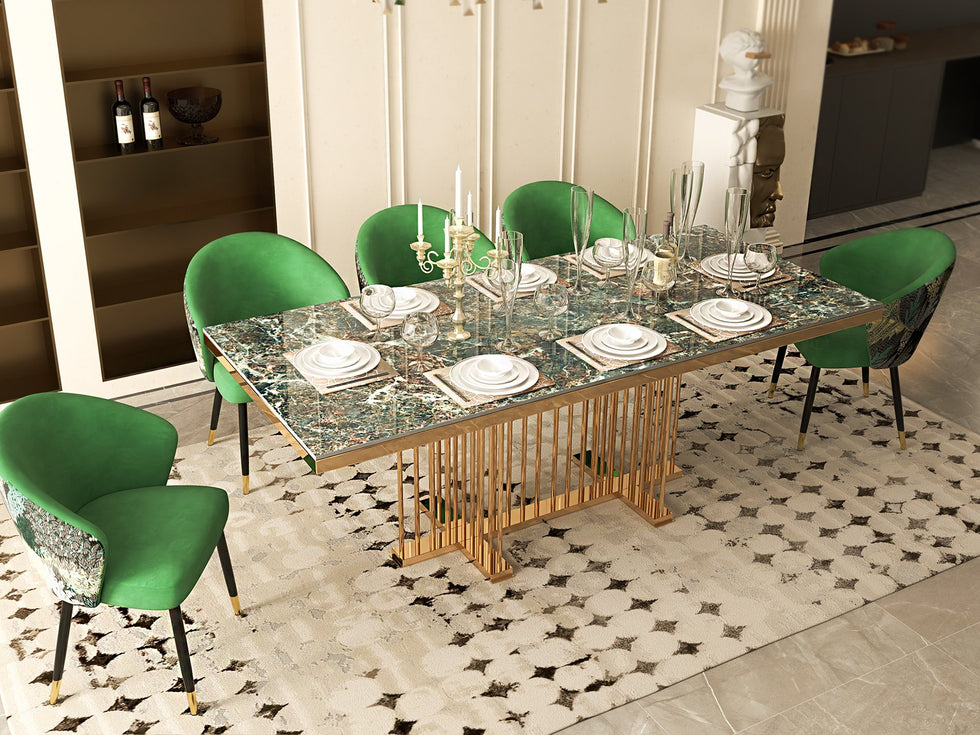 HMR - Modern Dining Chairs with Velvet Upholstery
