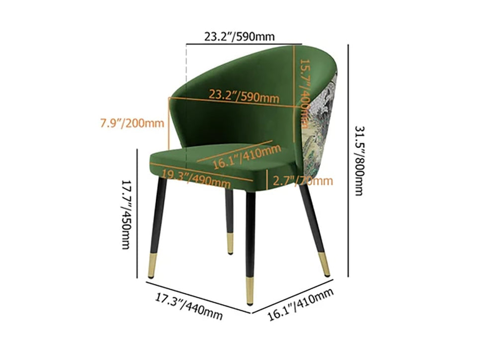 HMR - Modern Dining Chairs with Velvet Upholstery