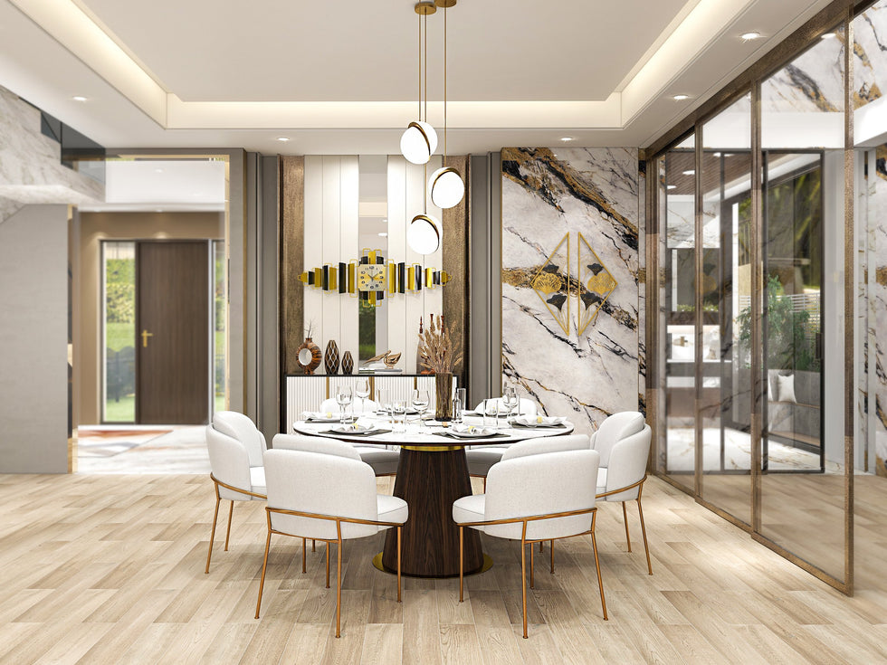 HMR - Linenic Series Modern Dining Chairs with Linen Upholstery