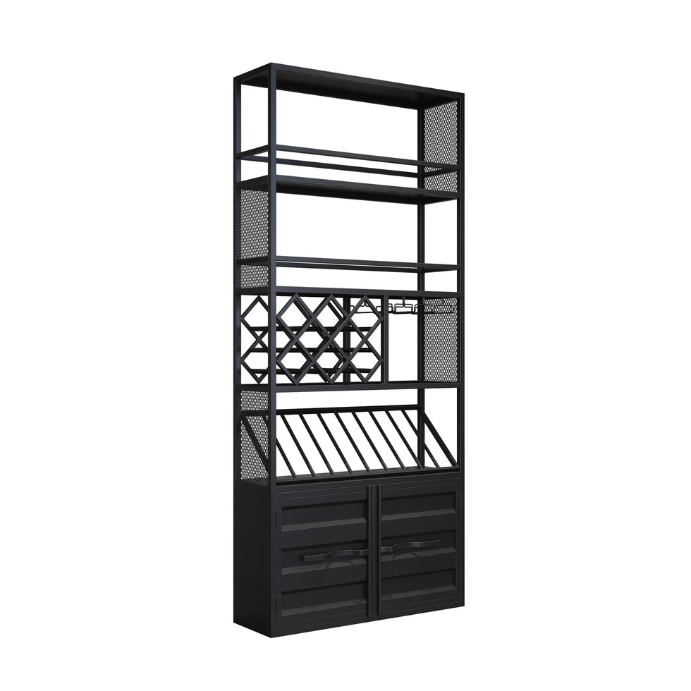 HMR - Industrial Standing Glass Wine Rack 70.9" in Left Side