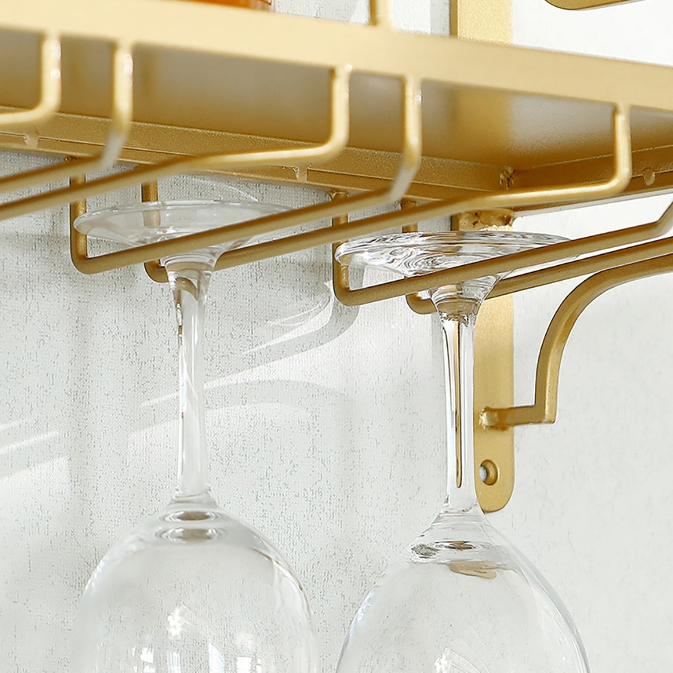 HMR - Nordic Wall Mounted Wine Rack Glass Rack in Gold