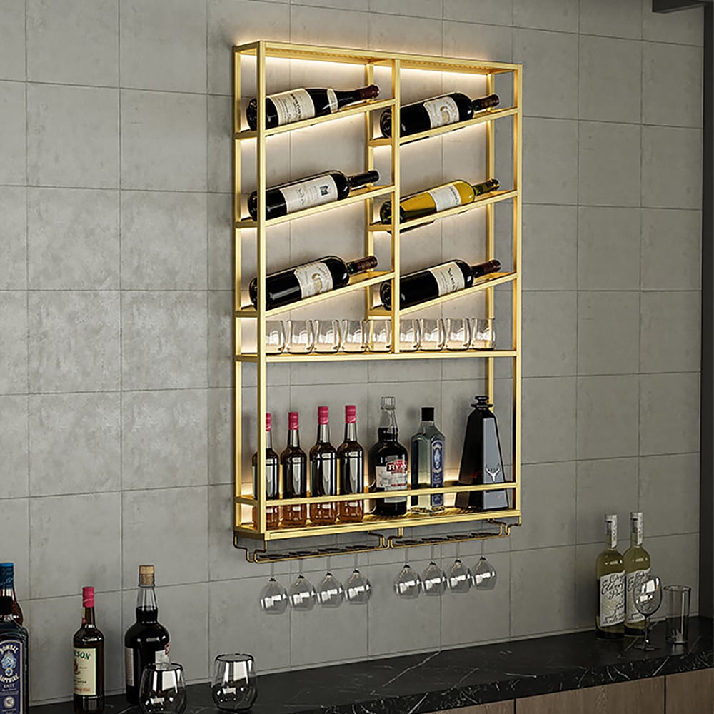 HMR - Industrial Wall Mounted Wine Rack with Bottle Rack