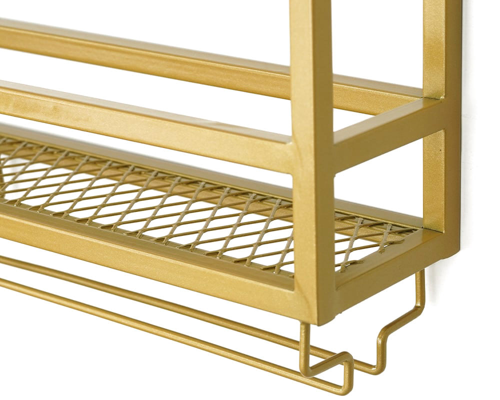 HMR - Industrial Wall Mounted Wine Rack with Glass & Bottle Rack