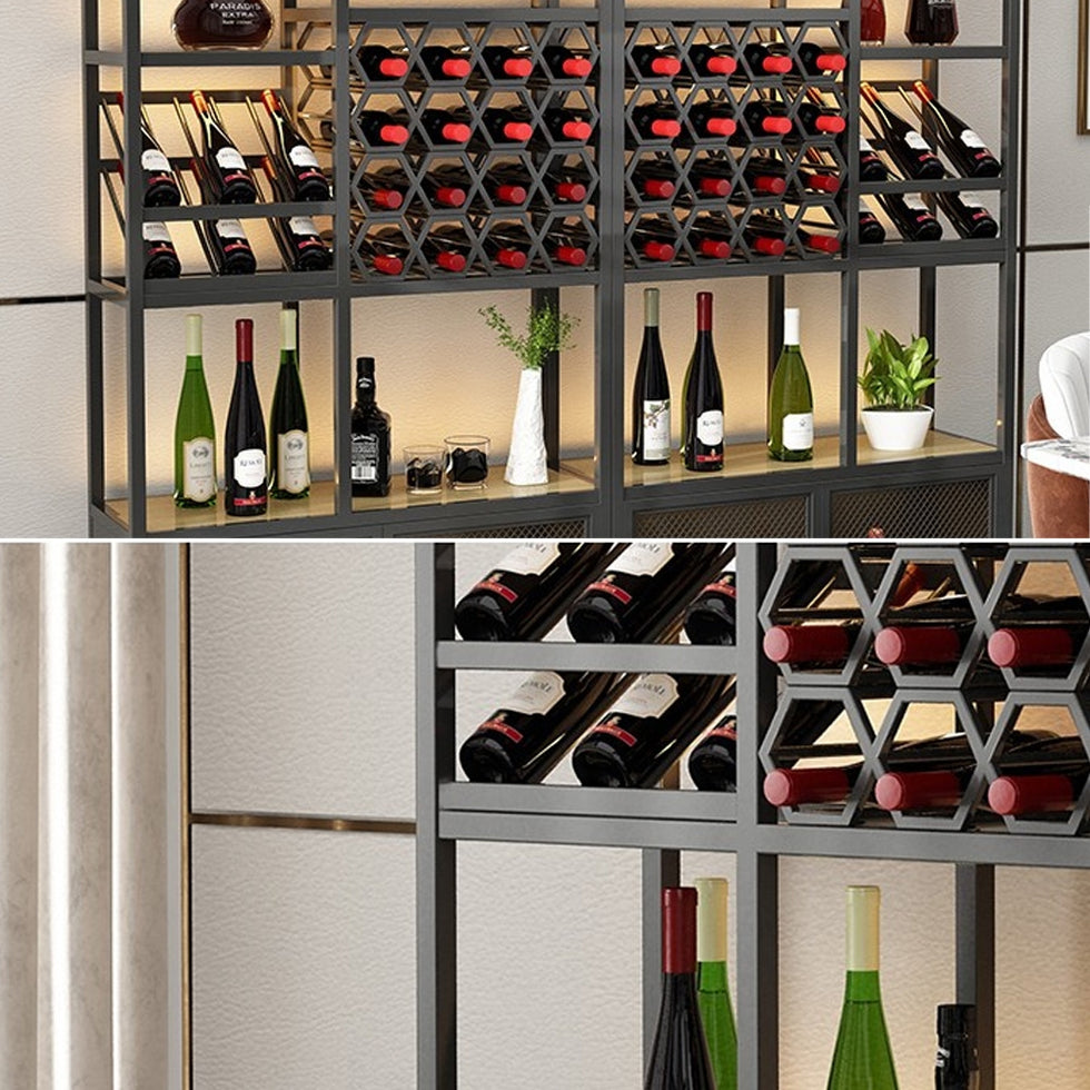HMR - Industrial Standing Glass Wine Rack in Left Side
