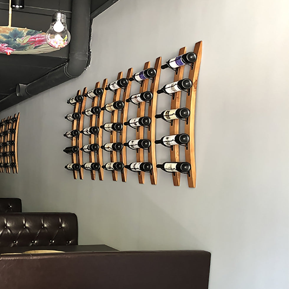 HMR - Wooden Wall Wine Rack in Natural