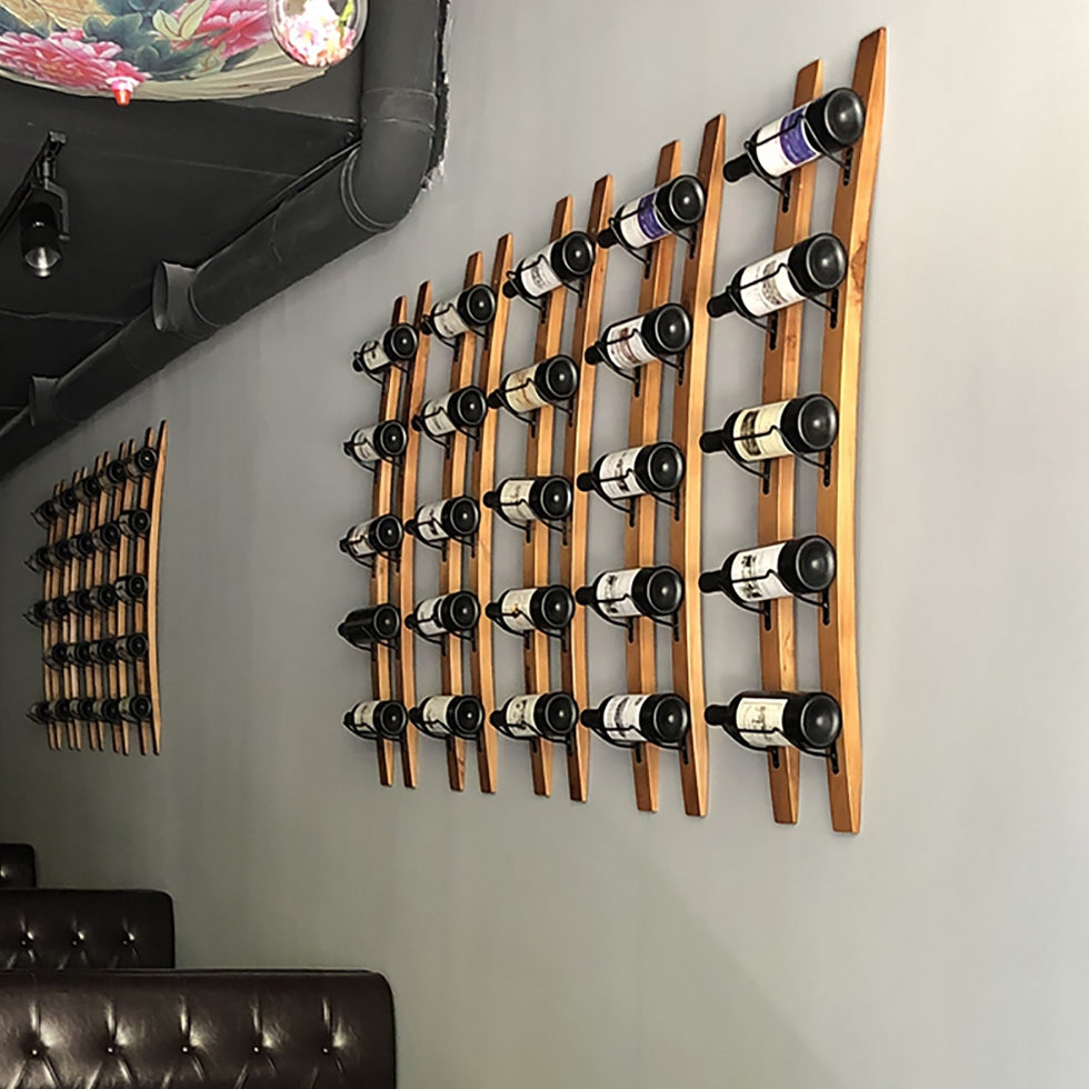 HMR - Wooden Wall Wine Rack in Natural