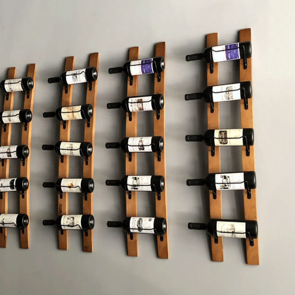 HMR - Wooden Wall Wine Rack in Natural