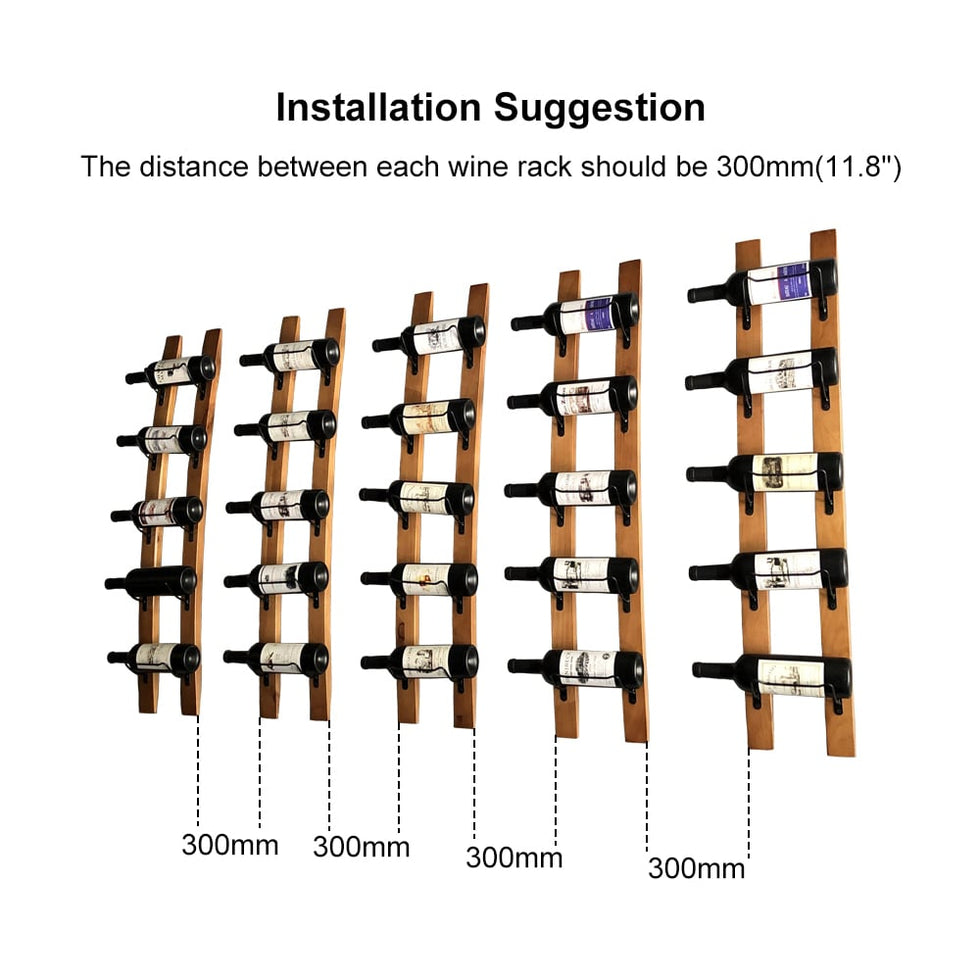HMR - Wooden Wall Wine Rack in Natural