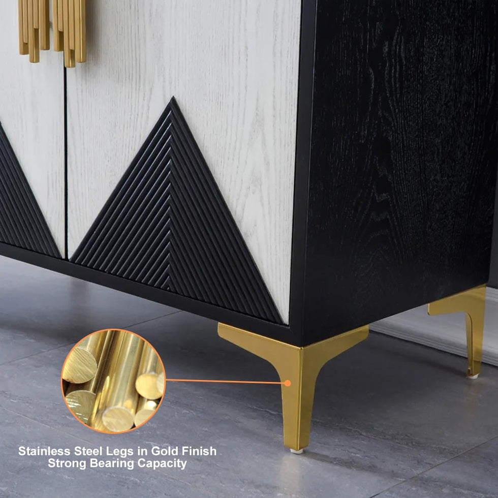 HMR - Wovuna Series Sideboard Buffet with 4 Doors & 6 Shelves