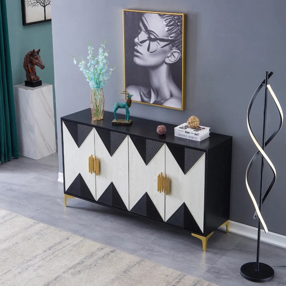 HMR - Wovuna Series Sideboard Buffet with 4 Doors & 6 Shelves