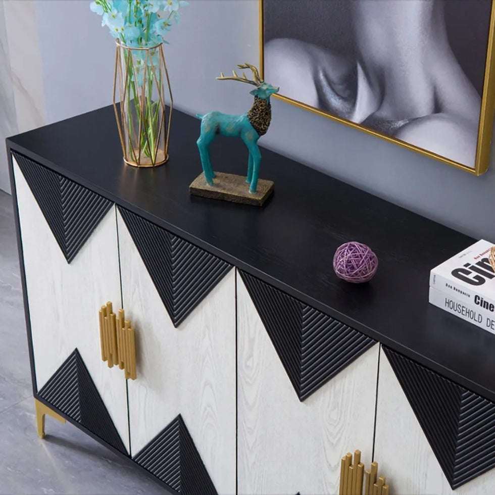 HMR - Wovuna Series Sideboard Buffet with 4 Doors & 6 Shelves