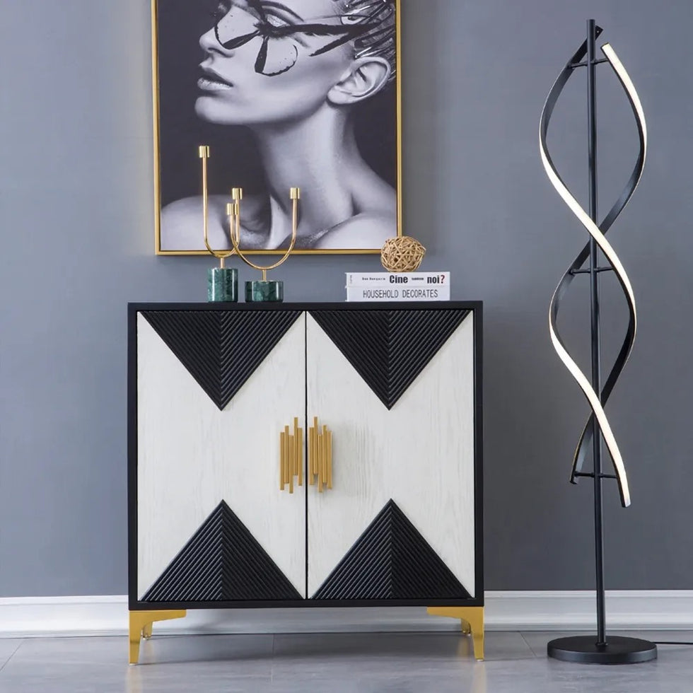 HMR - Wovuna Series Sideboard Buffet with 4 Doors & 6 Shelves