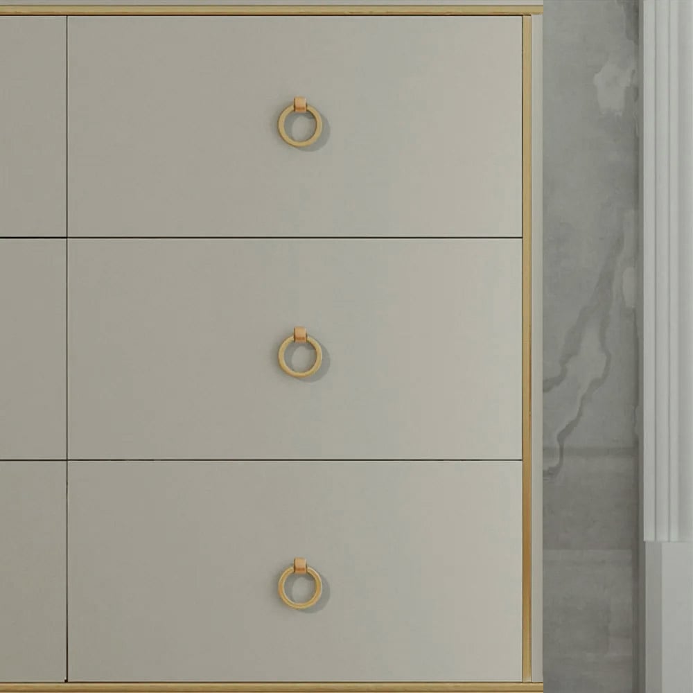 HMR - 9-Drawer Bedroom Dresser for Storage in 63"W, Champagne and Gold