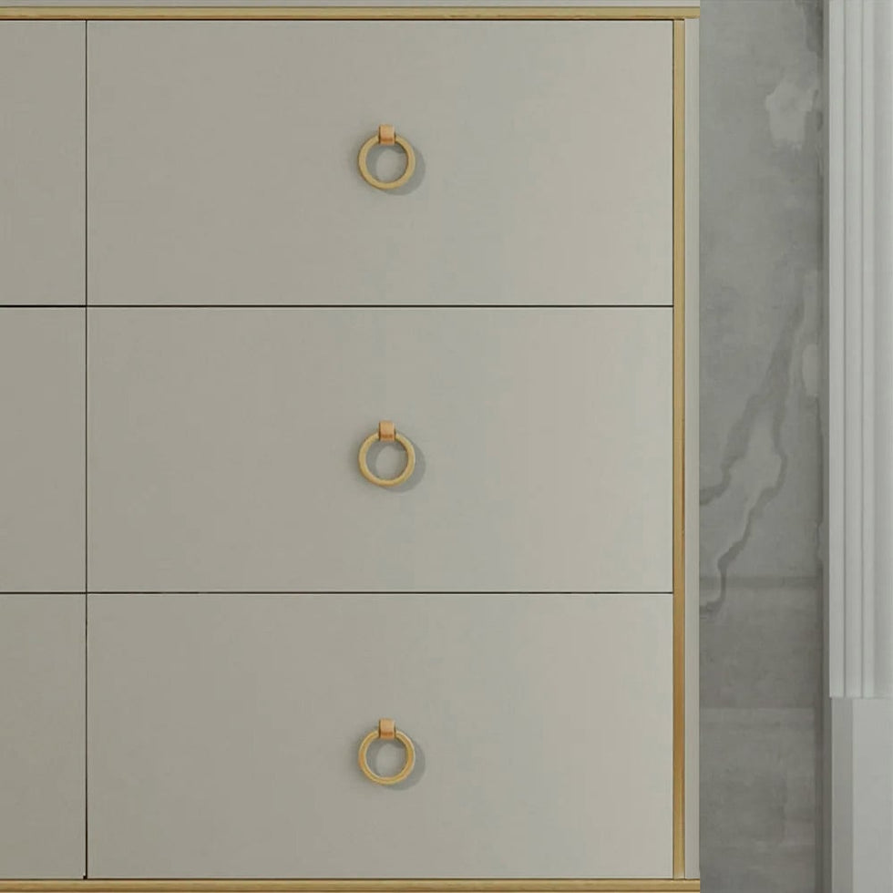 HMR - 9-Drawer Bedroom Dresser for Storage in 63"W, Champagne and Gold