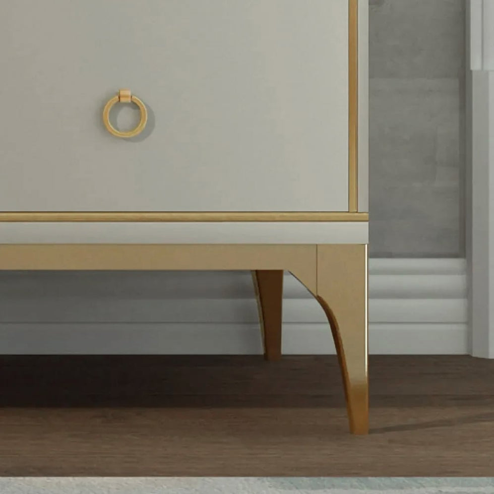 HMR - 9-Drawer Bedroom Dresser for Storage in 63"W, Champagne and Gold