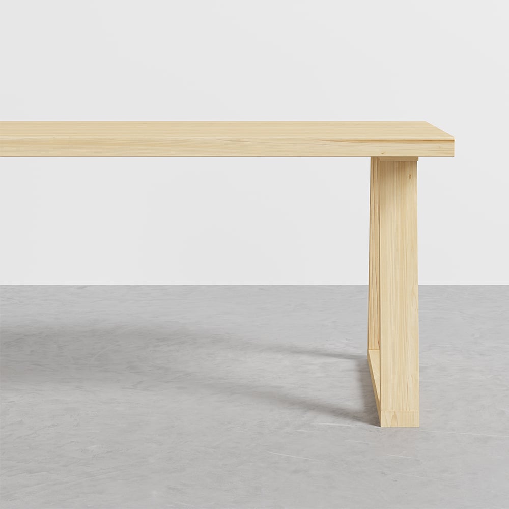 HMR - Rectangular Dining Table Pine in 63"L, Natural