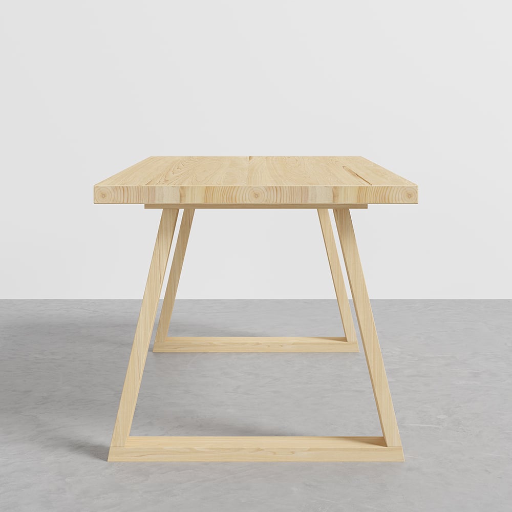 HMR - Rectangular Dining Table Pine in 63"L, Natural
