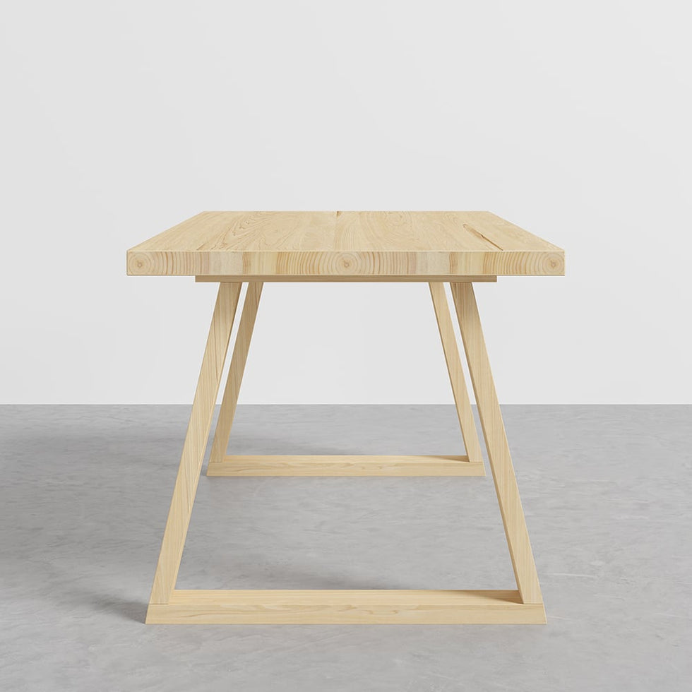 HMR - Rectangular Dining Table Pine in 63"L, Natural