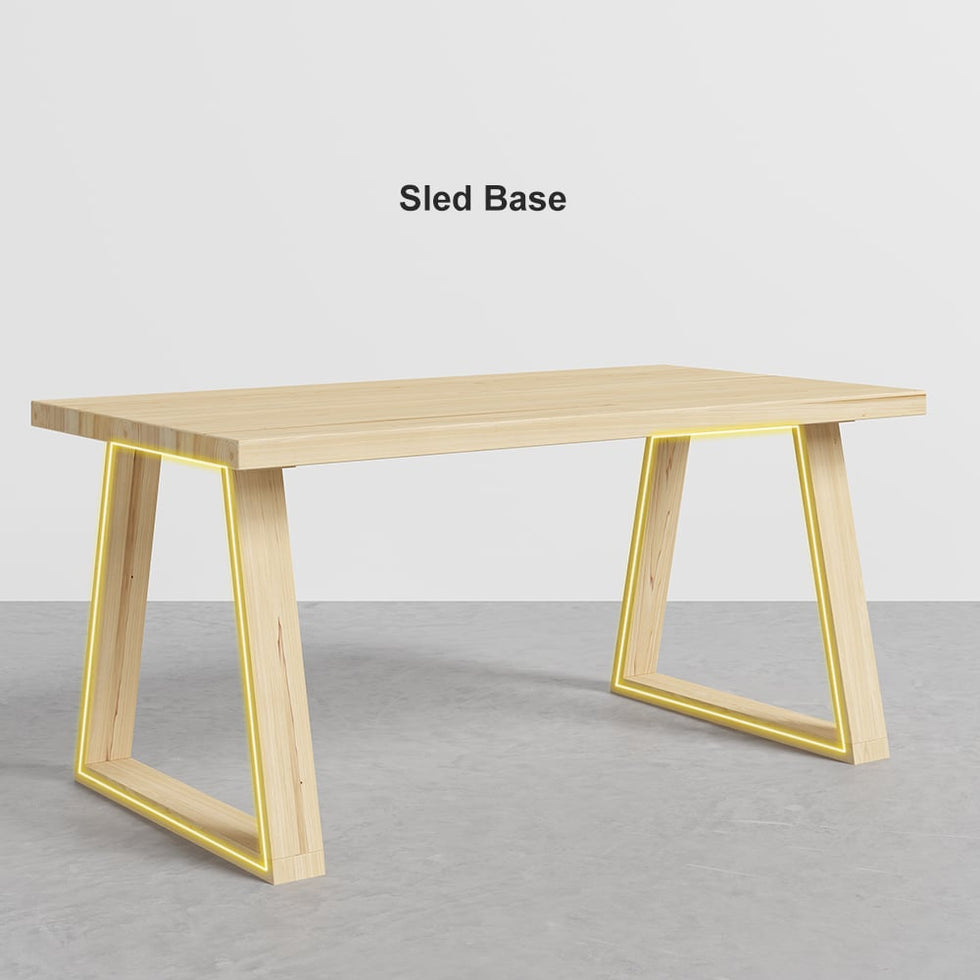 HMR - Rectangular Dining Table Pine in 63"L, Natural