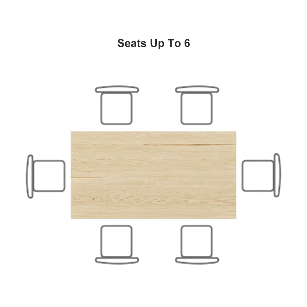 HMR - Rectangular Dining Table Pine in 63"L, Natural