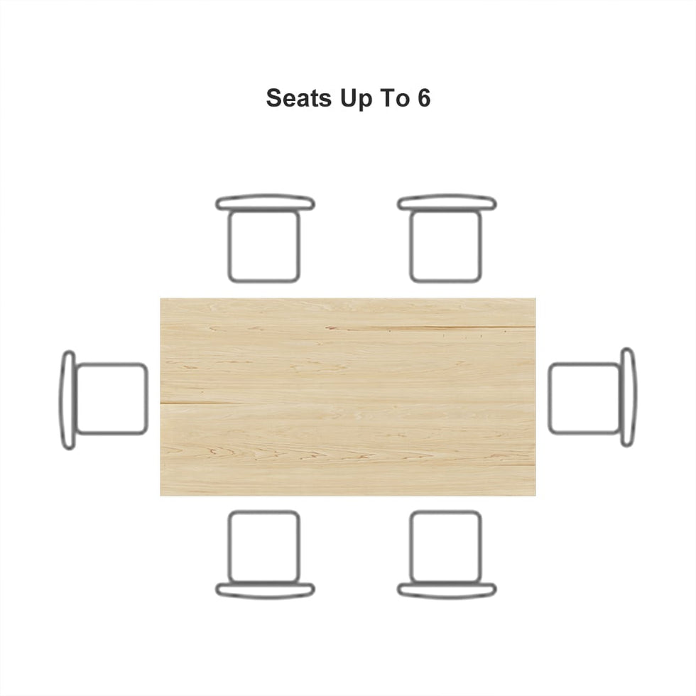 HMR - Rectangular Dining Table Pine in 63"L, Natural