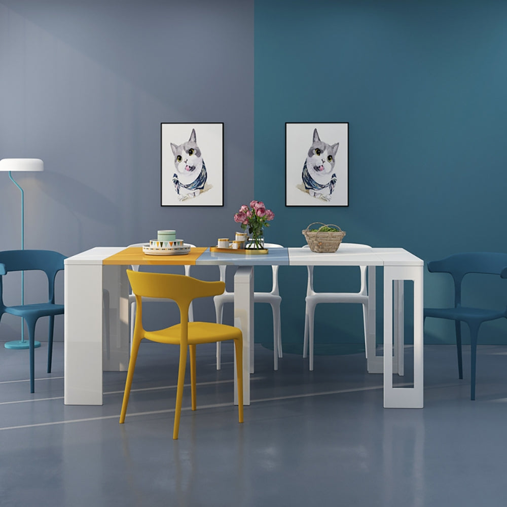HMR - 16"-73" Modern Style Rectangle Folding Wold Dining Table Seats 2-8 People