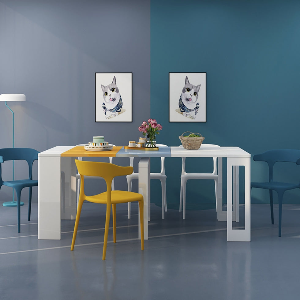 HMR - 16"-73" Modern Style Rectangle Folding Wold Dining Table Seats 2-8 People