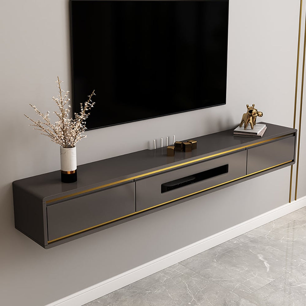 HMR - Smooth TV Stand Postmodern Minimalist Floating Media Console with Storage