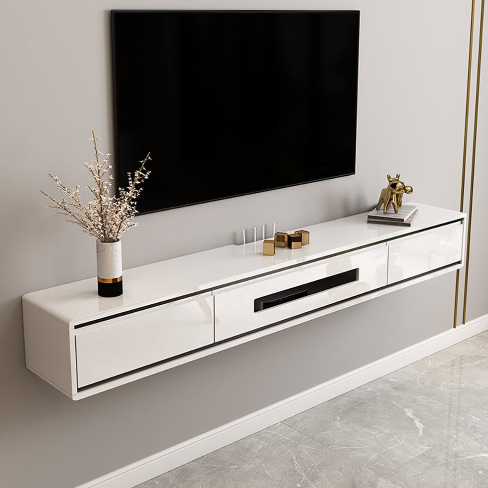 HMR - Smooth TV Stand Postmodern Minimalist Floating Media Console with Storage