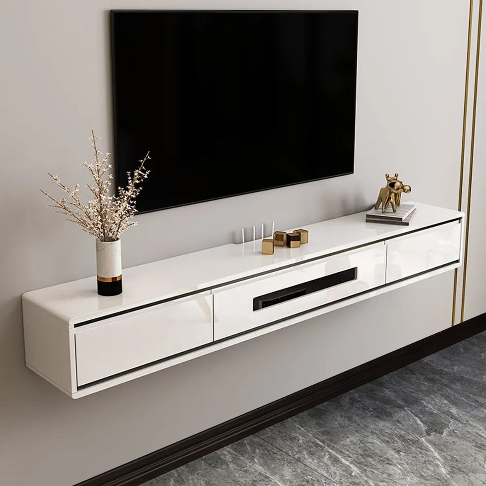 HMR - Smooth TV Stand Postmodern Minimalist Floating Media Console with Storage