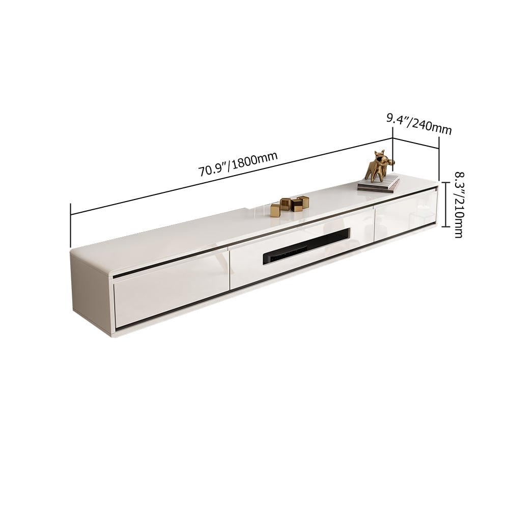 HMR - Smooth TV Stand Postmodern Minimalist Floating Media Console with Storage