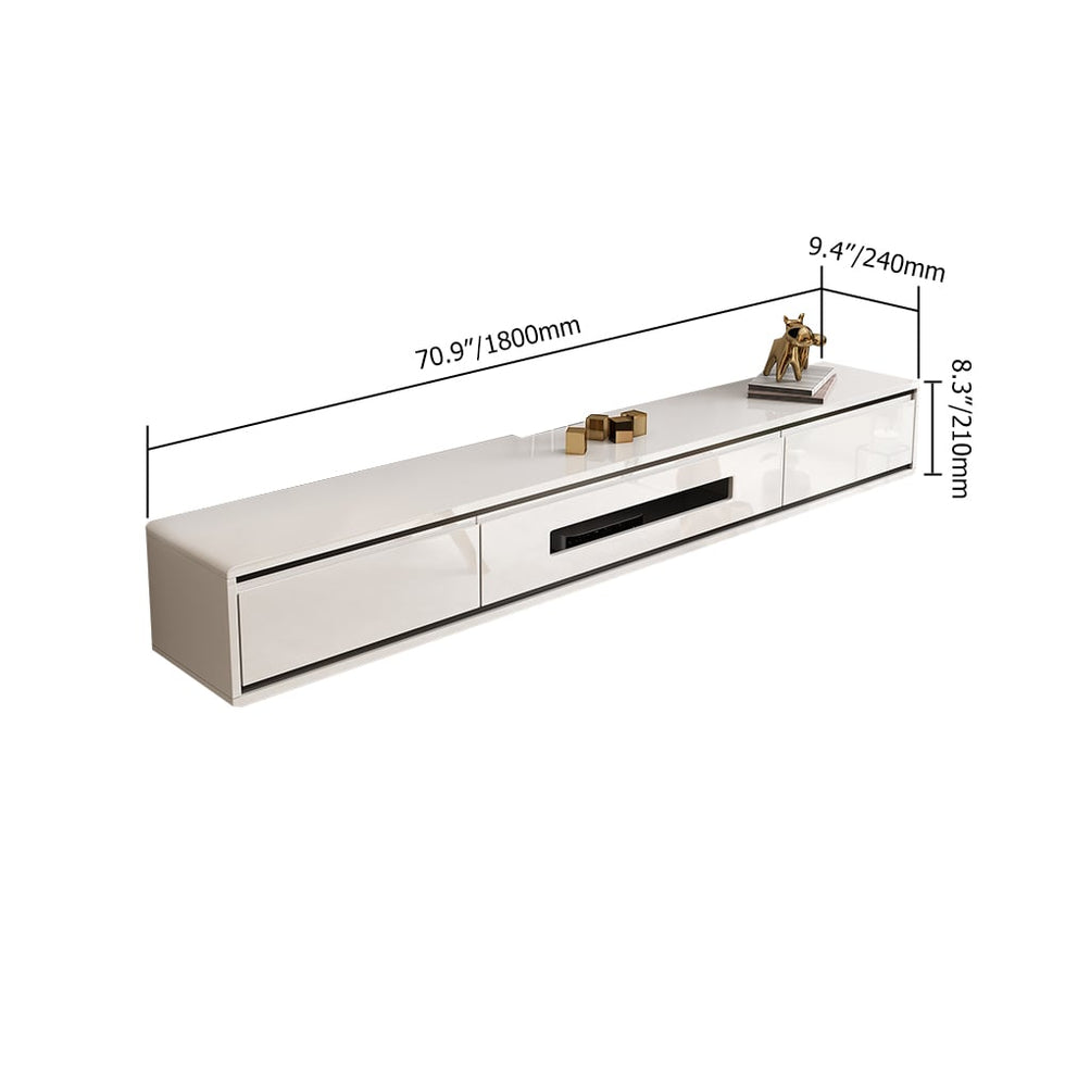 HMR - Smooth TV Stand Postmodern Minimalist Floating Media Console with Storage