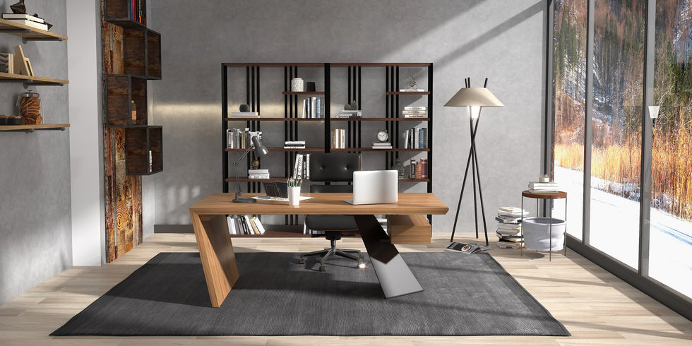 HMR - Cabstract Series Modern 71" Office Desk with Drawer