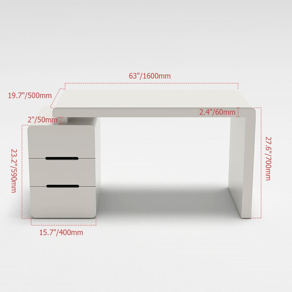 HMR - Mular 3-Drawer Writing Desk with 3 Drawers Office Furniture