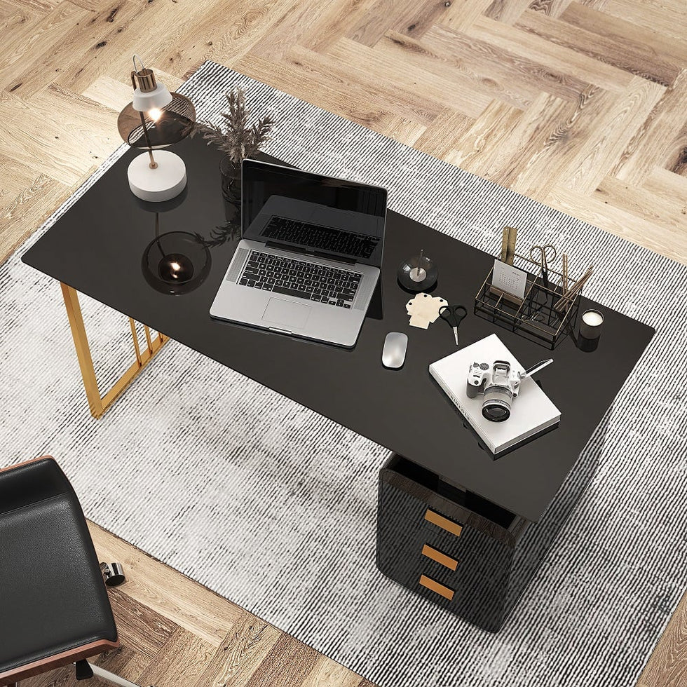 HMR - Modern 55" Office Desk with Drawers