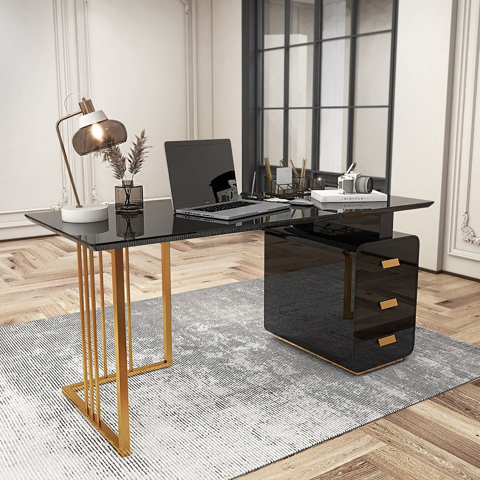 HMR - Modern 55" Office Desk with Drawers