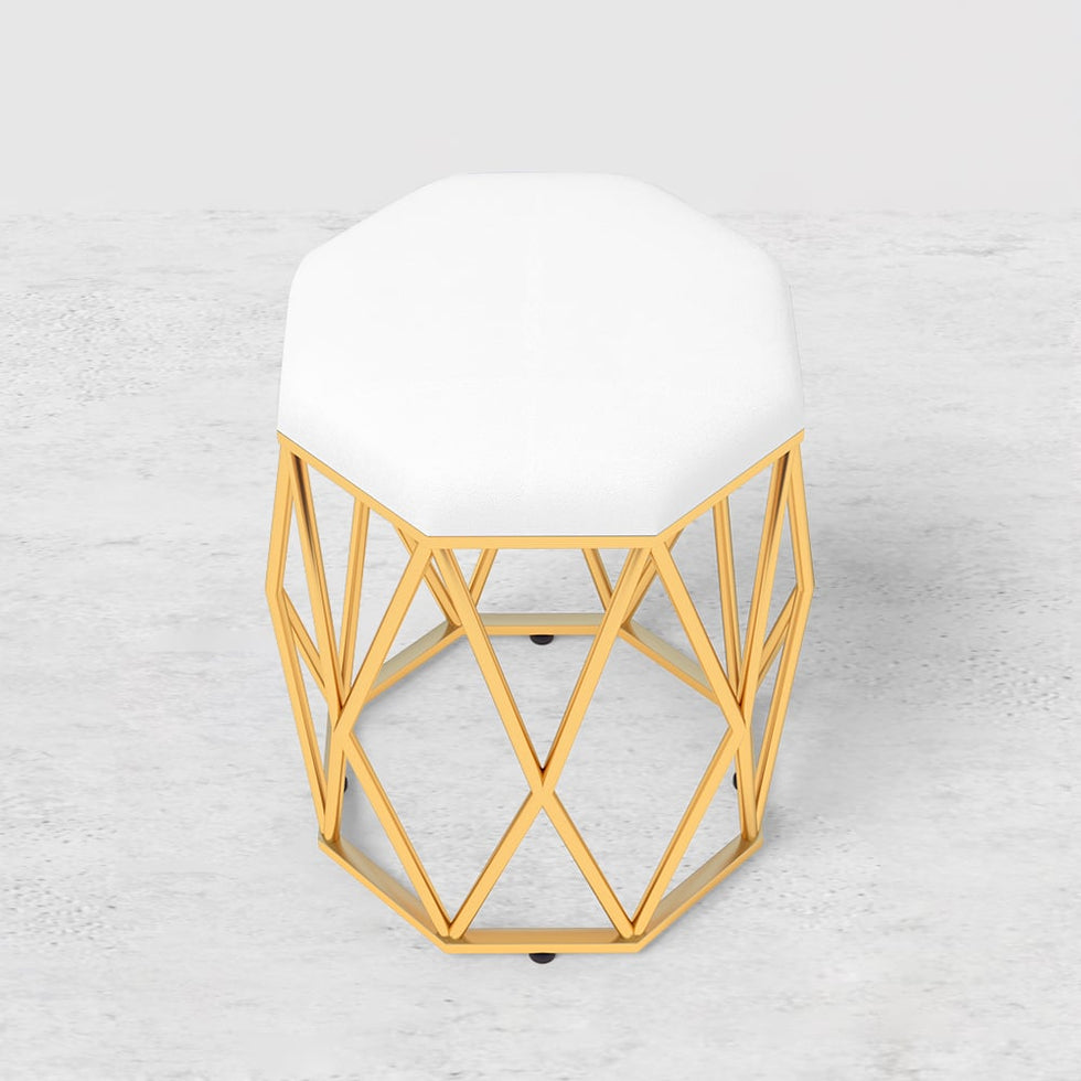 HMR - 5-Drawer Vanity Table Set with Stool and Mirror in White