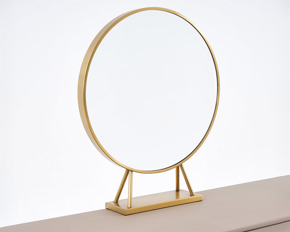 HMR - Modern Makeup Vanity Set Retracted Dressing Table Cabinet & Stool & Mirror Included