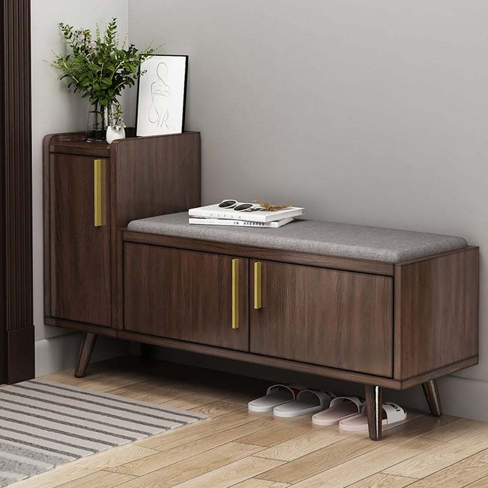 HMR - 47" Shoe Storage Bench with 3 Doors & 5 Shelves