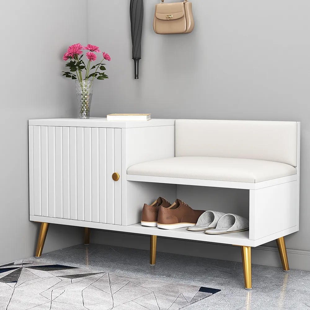 HMR - Yellar Series Modern 31" Shoe Rack Bench