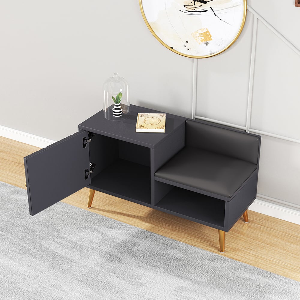 HMR - Yellar Series Modern 31" Shoe Rack Bench