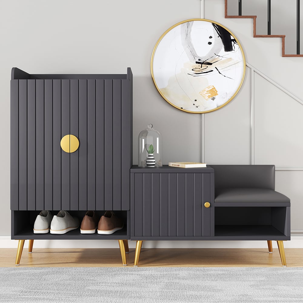HMR - Yellar Series Modern 31" Shoe Rack Bench