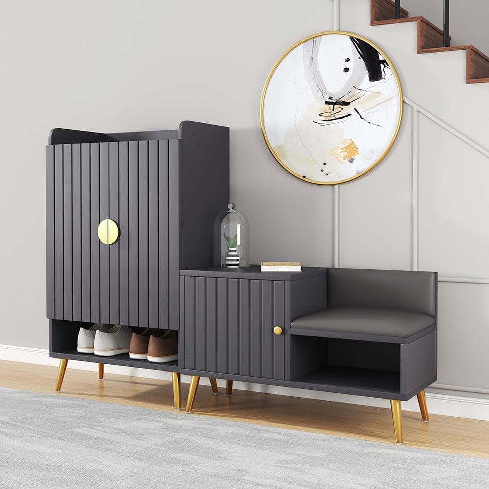 HMR - Yellar Series Modern 31" Shoe Rack Bench