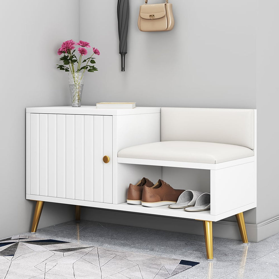 HMR - Yellar Series Modern 31" Shoe Rack Bench
